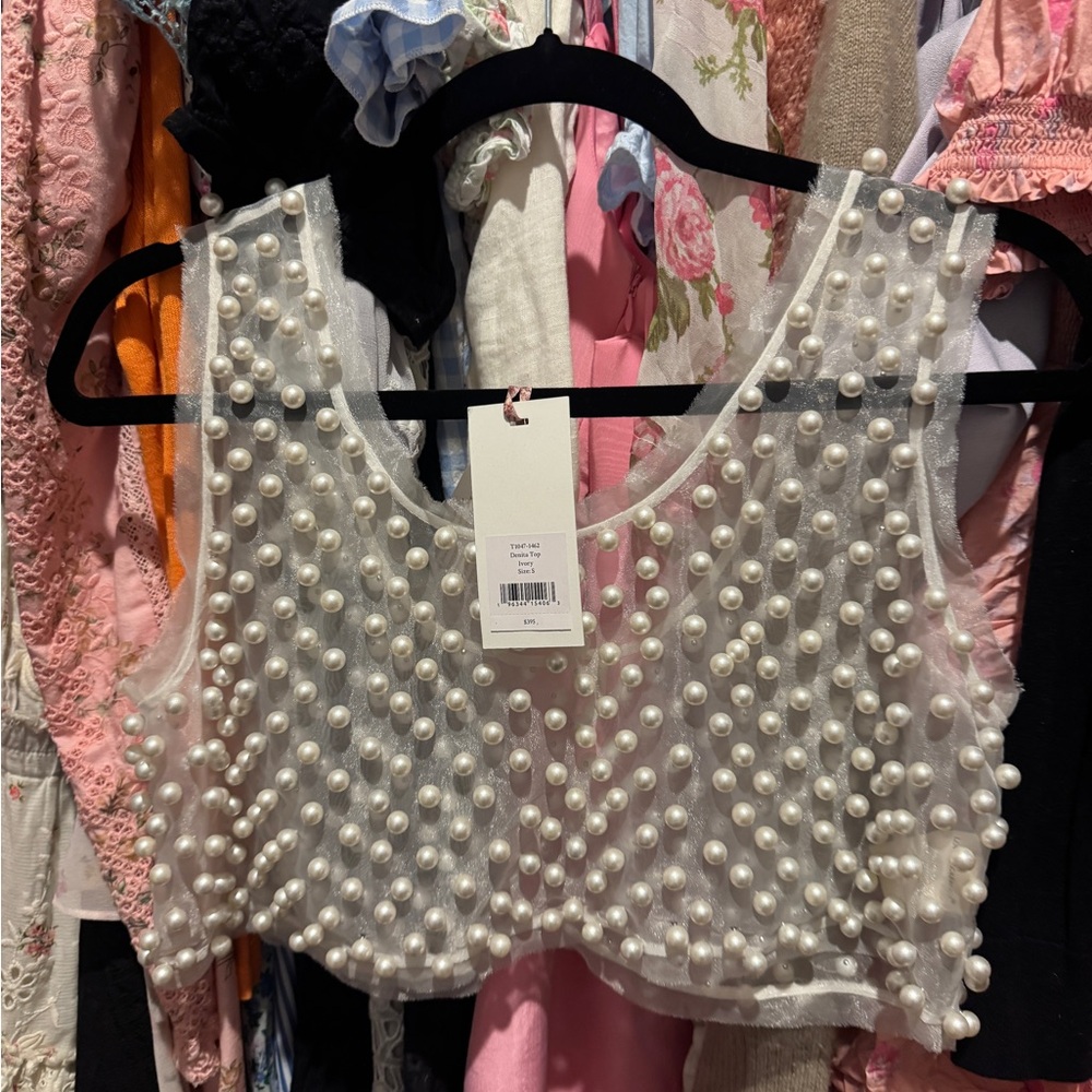 Loveshackfancy Denita Pearl Top
